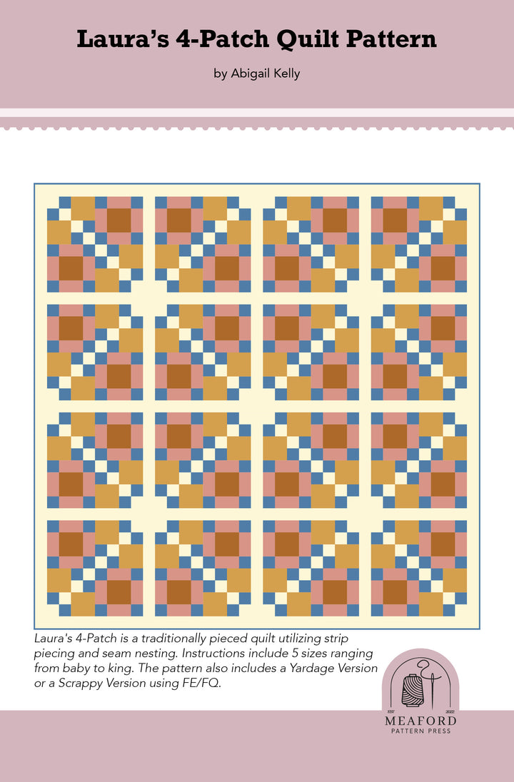 Laura's 4-Patch Quilt Pattern Printed