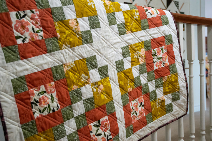 Laura's 4-Patch Rose Garden Baby Quilt